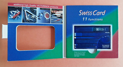 Victorinox Swiss Card  Blue Transparent  11 Functions ~ 0.7122.T2  New  Open Box