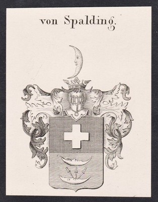 Spalding Wappen coat of arms Heraldik heraldry Kupferstich 1820