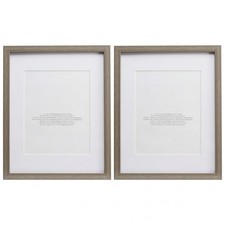 2PC Rustic Barnwood Photo Frame Set 11x14 or 8x10 with Mat Wall Tabletop Decor