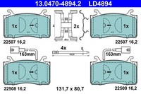Bremsbelagsatz Scheibenbremse Ate Ceramic 13.0470-4894.2 FüR Alfa Stelvio Giulia