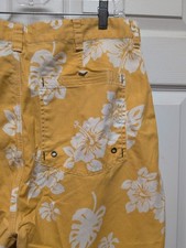 Arizona Shorts Mens Size 36 Yellow /White Floral 3 Pockets