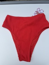 Aerie High Cut Cheeky Bikini Bottom Red XS NWT