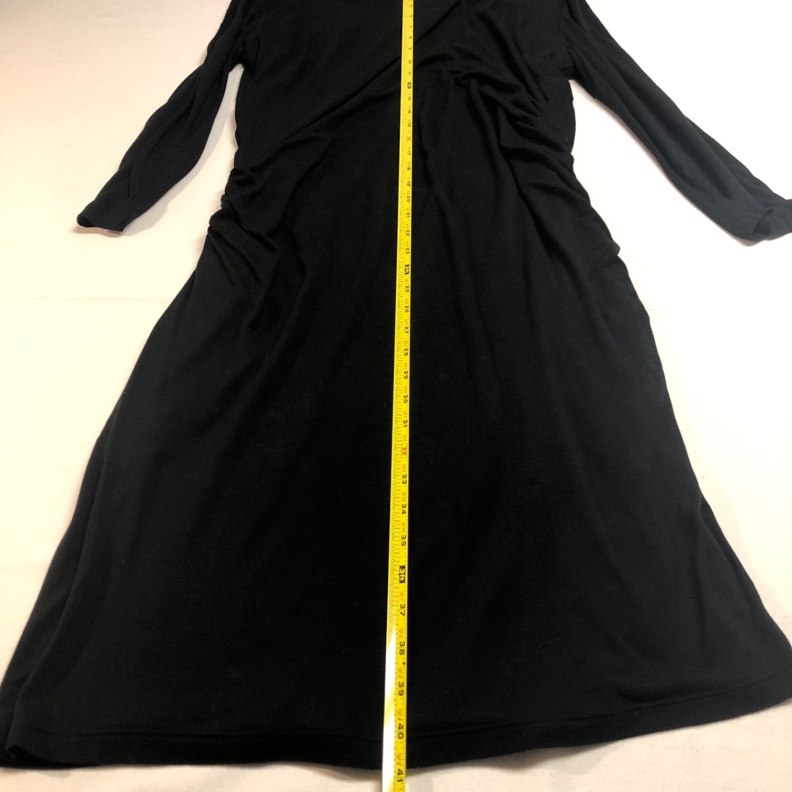 MNG by Mango Black Jersey Knit Asymmetrical Cocktail Dress Size XL image 10