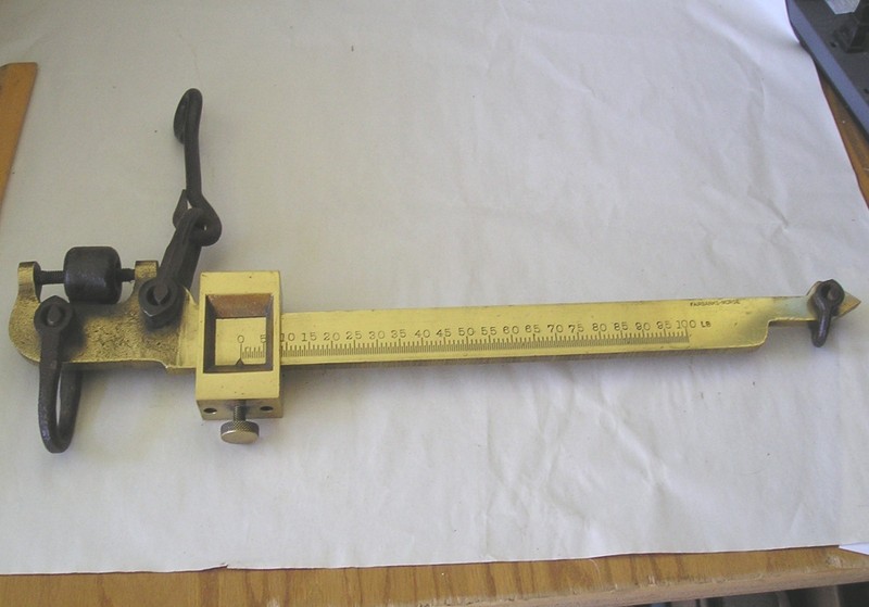 Vintage Fairbanks Morse Solid Brass Beam Balance Scale - 100 lb. Capacity - 22"
