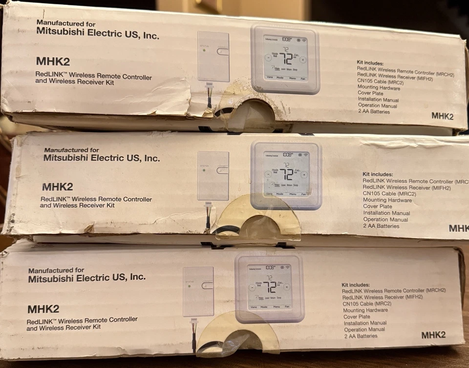 Mitsubishi RedLink MHK2 Wireless Remote Controllers & Receiver Thermostat Kits - Image 3 of 4