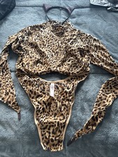 Victoria Secret 3 Piece Leopard/cheetah Animal Print Lingerie New Size Medium