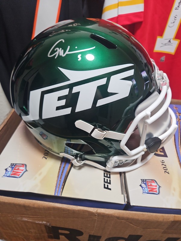 Garrett Wilson New York Jets Autographed Full Size Replica Helmet Fanatics COA