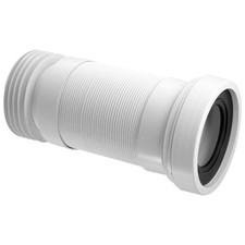 McAlpine WC-F26R White Flexible Straight Toilet Pan Connector 170-410mm