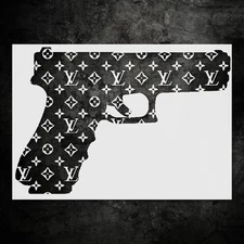 Elegant Lv Pattern Wall Art Reusable Plastic Stencil - StencilAir