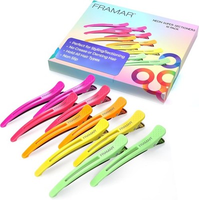 FRAMAR Neon Schnitt Haarspangen - 1 Stück (1er Pack), Mehrfarbig 