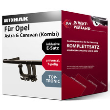 Anhängerkupplung abnehmbar + E-Satz 7pol universell für Astra G Caravan 98- neu