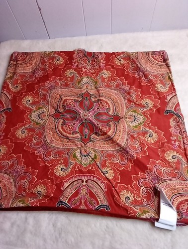 Lot Of 2 Pottery Barn Mira Paisley Pillow Cover Linen Blend Square 24" x 24" Red - Picture 6 of 10