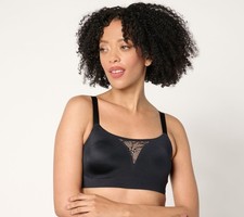 Gloria Vanderbilt Women's Bra Sz M Breezies Invisible Comfort Black A656726