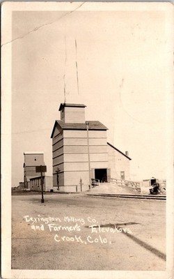RPPC Real Photo Postcard Colorado Crook Lexington Milling Co. & Farmers Elevator
