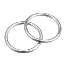 316 Stainless Steel Round Ring Welded O-Rings 35mm 1.38" ID 4mm Thick 2pcs