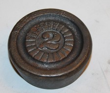 Vintage 2lb Cast Iron Hanging Scale Weight Farm Decor Antique