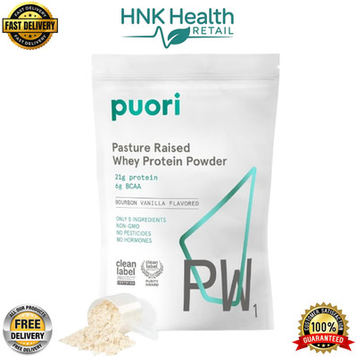 Puori Whey Protein Powder - Bourbon Vanilla, Grass-Fed & Non-GMO - 1.98lbs