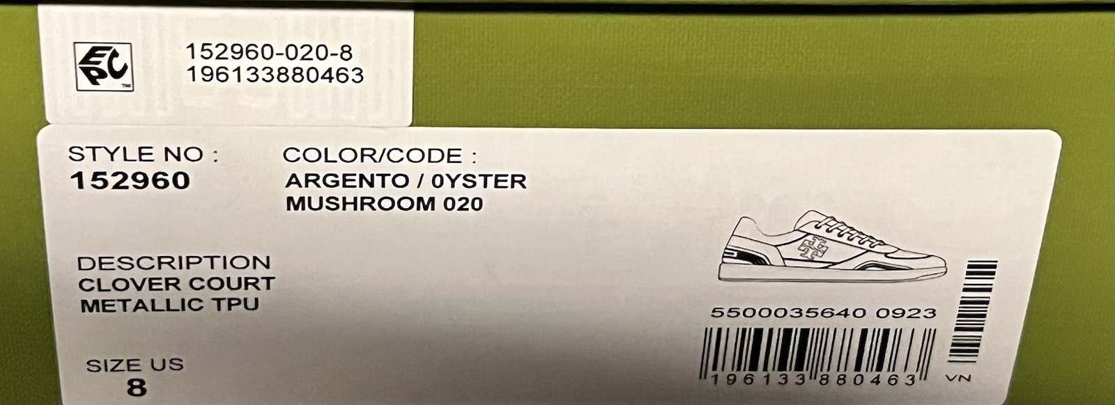 TORY BURCH ARGENTO/OYSTER MUSHROOM 152960-020 SIZE 6.5,8 thumbnail 15
