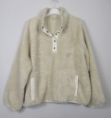 M&S Per Una Damen Teddy Borg Pop Over Fleece Jacke Oberteil Größe M - L - XL