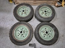 4 x Used Green Rostyle Wheels + Tyres Fits Land Rover Defender 90 Pre 1995 & RRC