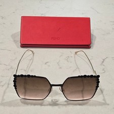 Fendi Can Eye 0259 Sunglasses Women Black Oversized Gradient with Case Y2K Luxe