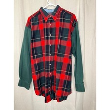 1980s Ivy Crew Jeans Wear Christmas Plaid Old Money Classic Prep Oxford Shirt XL