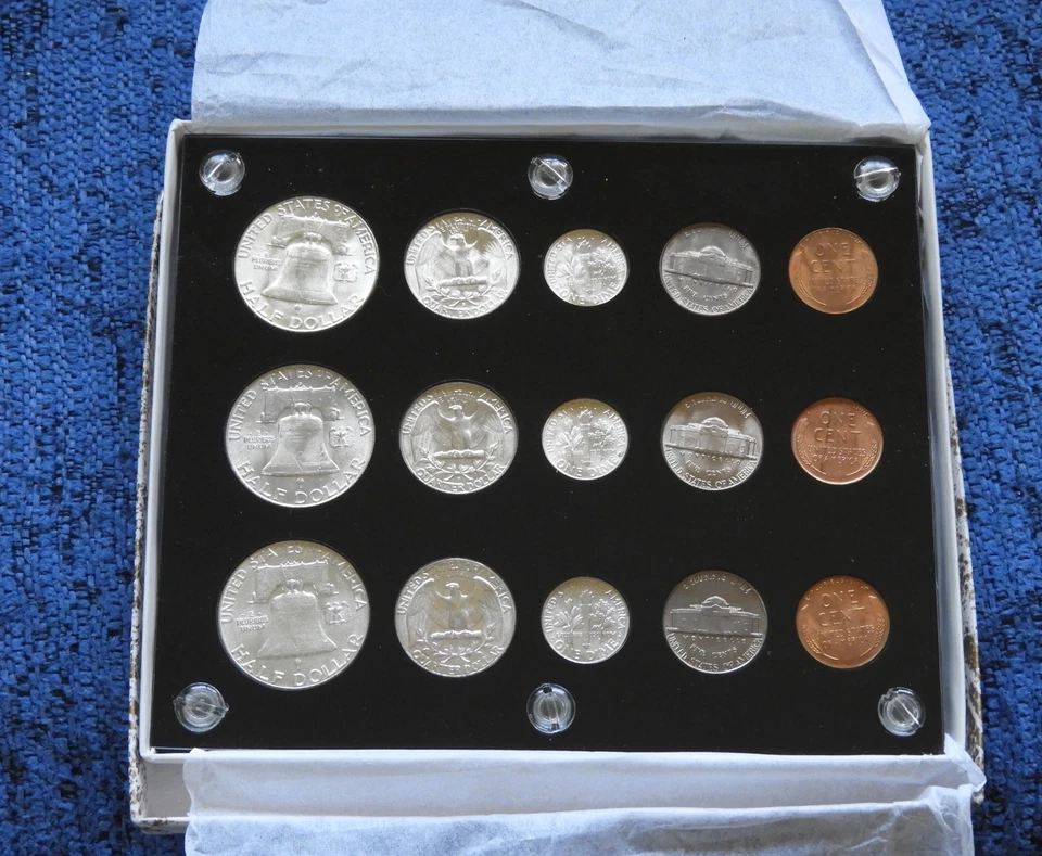 1951 P, D & S U.S CHOICE/GEM/BU MINT SET 15 COINS FULL BELL FRANKLINS CHOICE - Image 2 of 4