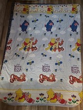 Vintage Disney Winnie The Pooh Piglet Tigger Full Bed Comforter Blanket 90s Y2k