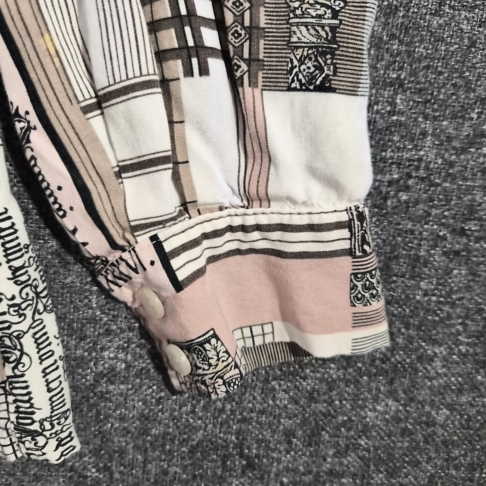 80-90s Pendleton Geometric Patchwork Rayon button… - image 6