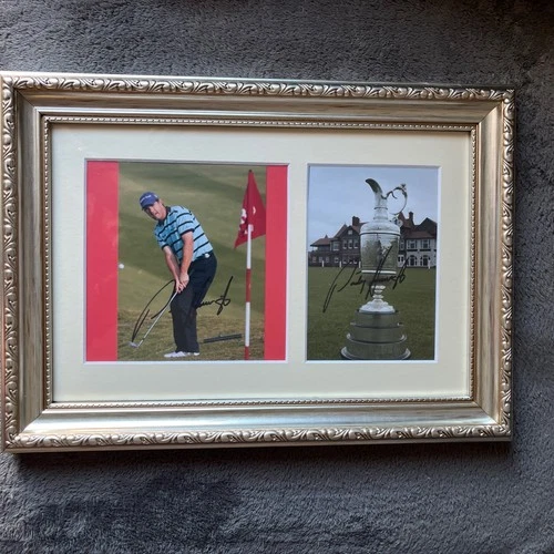 PADRAIG HARRINGTON  PRO GOLFER, Silver Framed 12 x 8 Hand Signed 2 Photos