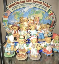 Cherished Teddies Around The World Bears Bundle Of 17  Around The World Display