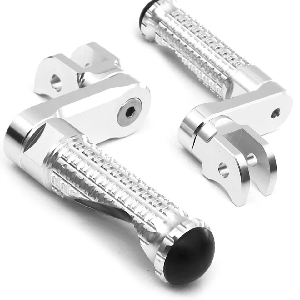 Clavijas de pie delanteras plateadas elevables MPRO 1,5 pulgadas para Kawasaki ER-6N 05 06 07 08 Foto 2 de 4