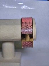 Pink Snake Bangle Gold plated over Rhodium