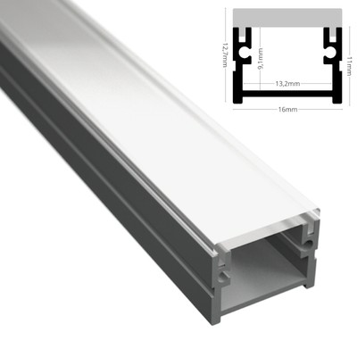 Einbau Boden Profil FLOOR-13 trittfeste Leiste für Led Streifen + Abdeckung