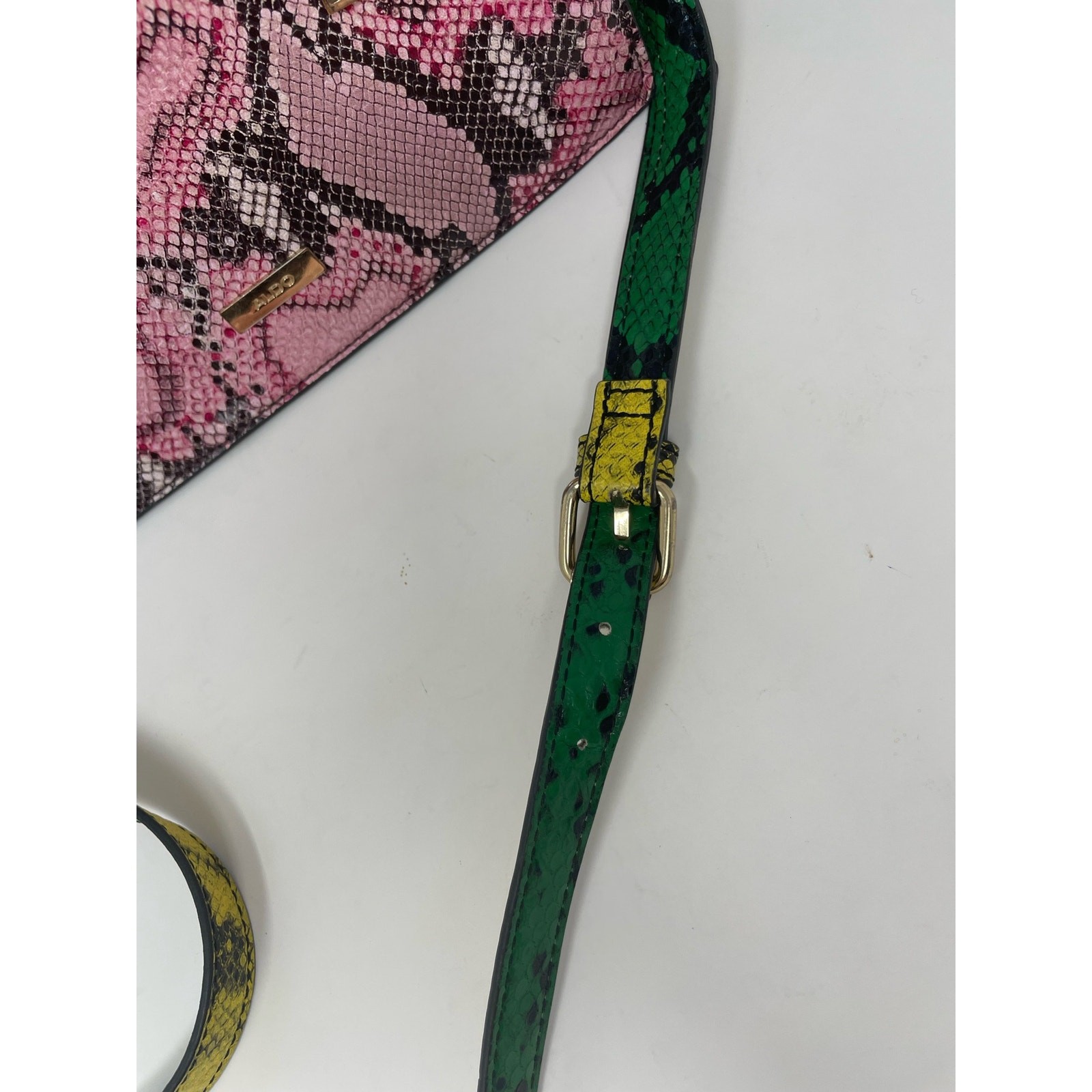 Aldo Glendaa Patchwork Snakeskin Print Handbag Cr… - image 4