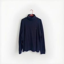 VTG Polo Ralph Lauren Men  s 100 Cotton Turtleneck Shirt Navy Blue   XL