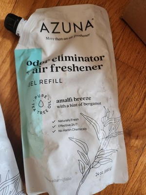 AZUNA Air Freshener & Odor Eliminator - Amalfi Breeze Gel ,24 oz - Refill Pouch