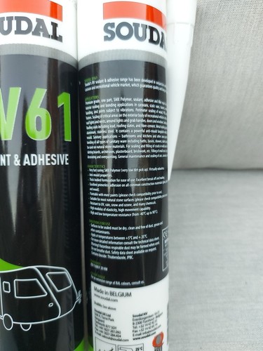 2X SOUDAL RV61 AUßENKLEBER DICHTMASSE WEISS CARAVAN/WOHNMOBIL BRANDNEU - Bild 2 von 4