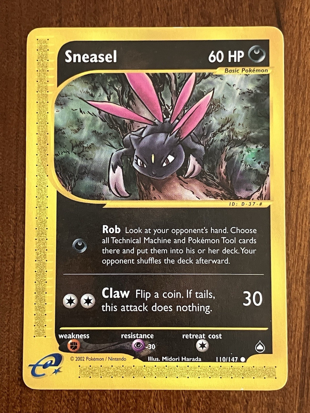 Sneasel 110/147 Non Holo Aquapolis E-Reader Pokemon TCG