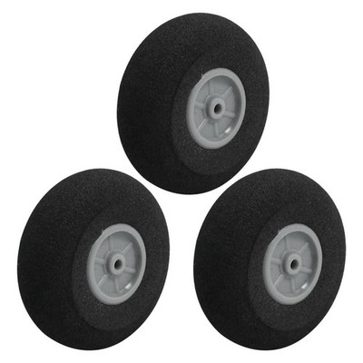 3pcs RC Model Plane Plastic Hub Landing Sponge Tire Wheel 35mm 1.4'' *cc