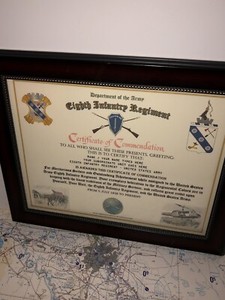 8TH INFANTRY REGIMENT / COMMEMORATIVE - CERTIFICATE OF COMMENDATION