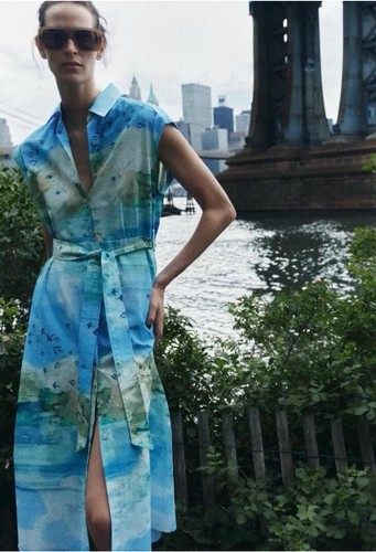 ZARA NWT SIZE XS, M, L, XL, WOMAN PRINTED SHIRT DRESS MULTICOLORED | 2183/014 - Picture 7 of 13
