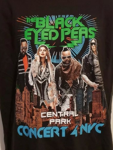 The Black Eyed Peas NYC Central Park Adult Large Black TShirt - Picture 4 of 6