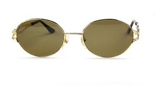 Club LA 8507 Metal Oval Fancy Ornate Large Gold Silver Sunglasses 90s Italy NOS