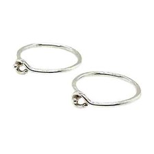 Solid Smooth Sterling Silver Hoop Earrings Handcrafted Handmade Sleeper Huggies