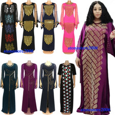 African Women Maxi Dress Abaya Dubai Moroccan Kaftan Muslim Caftan Dashiki Gown