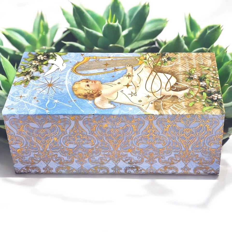 VTG Christmas Wind Up Musical Box Almond Luxury Soap Plays Herald Angels Sing - Image 2 of 4