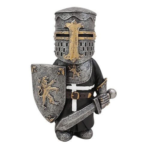 Retro Crusader Armor Knight Gnomes Guard Statues Yard Decor Garden Lawn Ornament - Picture 14 of 23