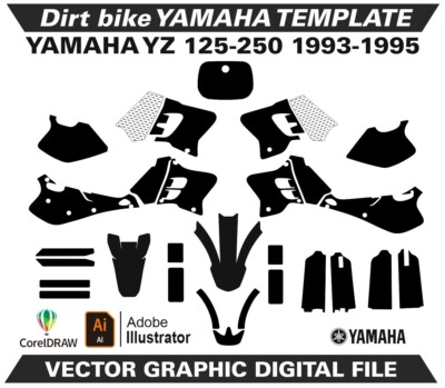 YAMAHA YZ 125 250 1993-1995 Template Vector Format Ai CDR EPS M58