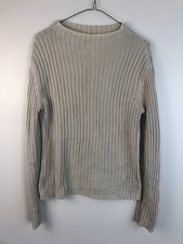 VTG United Colors of Benetton Beige Women's Size S Pullover Ribbed Sweater
